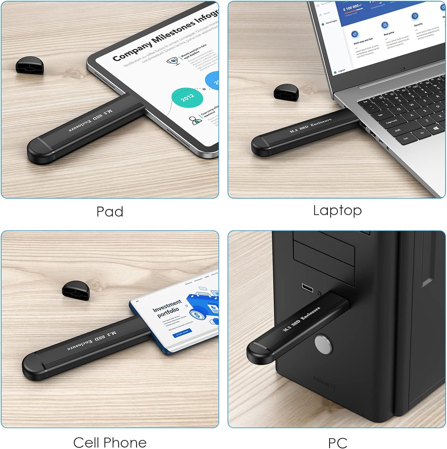 Verilux M.2 NVME SATA SSD Enclosure, Dual Protocol Aluminum Alloy SSD Case with USB C 3.1 Gen 2 USB3.0 to M.2 M-Key B+M Key Enclosure, Support Up to 2TB, Fits 2242 2260 2280, USB & USB C Devices Verilux M.2 NVME SATA SSD Enclosure, Dual Protocol Aluminum Alloy SSD Case with USB C 3.1 Gen 2 USB3.0 to M.2 M-Key B+M Key Enclosure, Support Up to 2TB, Fits 2242 2260 2280, USB & USB C Devices